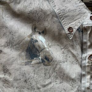 🐴Cutest Bit & Bridle Western Horse Print🐴
Button Down Cotton Utility Shirt